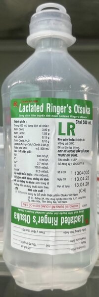 Dịch truyền Ringer lactated 500ml Otsuka Thùng 10 chai