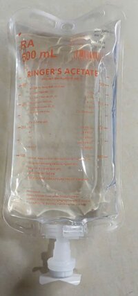 Dịch truyền Ringer’s Acetate 500ml điều trị tình trạng giảm thể tích dịch cơ thể do mất máu trong phẫu thuật, chấn thương (thùng 20 túi)