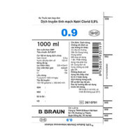 Dịch truyền tĩnh mạch Natri Clorid 0.9% dùng làm dung môi pha tiêm truyền