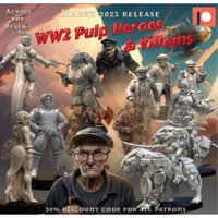 [Dịch Vụ In 3d] Mô Hình Tablet Top Set Board Game WW2 Pulp Heroes And Villains Bằng Chất Liệu Nhựa Resin