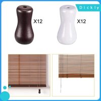 Dickly 12 Miếng Kéo Dây Núm Tua Rua Gỗ Rèm Cửa Sổ Dây Cửa Sổ Núm Giọt Kéo Cuối Cửa Sổ Điều Trị Phụ Kiện