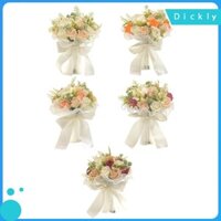 Dickly Cô Dâu Cưới Bó Hoa Nhân Tạo Xà Phòng Hoa Trang Trí Hoa Trung Tâm Cho Lễ Kỷ Niệm Bàn Ăn Trang Trí Tiệc