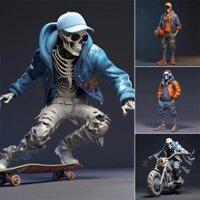 Dickly Halloween Skeleton Hình Nhựa Điêu Khắc Mát Trang Trí Cho Bàn Làm Việc