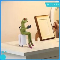 Dickly Nhựa Hình Ếch Ngồi Trên Vali Tượng Tác Phẩm Nghệ Thuật Quà Tặng Sinh Nhật Trang Trí Cho Tủ Văn Phòng Bàn Trung Tâm Giá Sách
