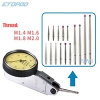 Điểm tiếp xúc cho chỉ báo kiểm tra mặt số Ruby Mẹo 2mm Đường kính bóng Chiều dài 18mm M2.0 Đo chỉ Máy đo dụng cụ đo lường