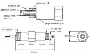 Điện cực ORP cổng BCN cáp 3m với matching pin Hanna HI2003/3