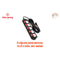 Điện Quang Ổ cắm ESK 2B SM750SL (5 lỗ 3 chấu, dây 2m, màu đen trắng đỏ)