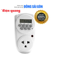 [ĐIỆN QUANG] Ổ cắm hẹn giờ Điện Quang ĐQ ESK DT08 W 13 (Điều chỉnh điện tử, 1 lỗ - 3 chấu, trắng)