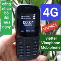 Điện thoại 105 4G nokia 2 sim, nhận sim viettel, vina, Mobiphone nghe gọi tốt. nhỏ gọn công nhân bộ đội mua ngay