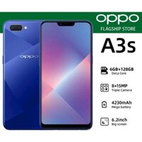 điện thoại A3s Ram 6/128GB màn hình tai thỏ 6.2 inch, chơi game mượt, bh 12 tháng