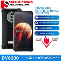Điện thoại bền bỉ Blackview BV6600 chống nước IP68, pin khủng 8580mAh, 4GB+64GB, 5.7'' Android 10.0, 8 nhân, NFC, 4G - Thiết bị di động với viên pin lớn