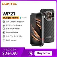Điện thoại bền bỉ Oukitel WP21: Camera 64MP, Pin 9800 mAh, 12GB+256GB, 66W nhanh chóng, màn hình 120Hz Helio G99