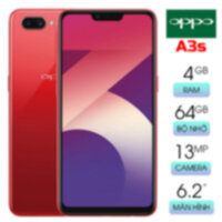 Điện Thoại Cảm Ứng Giá Rẻ OPPO A3s, Ram 4GB Bộ Nhớ 64GB, Mới Nguyên Zin, Chiến Game  Mượt, Tặng Kèm Ốp Lưng, BH 6 Tháng