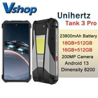 Điện thoại chống nước Unihertz Tank 3 Pro 5G 32/36GB 512GB Camera 200MP Pin 23800mAh Sạc nhanh 120W Android 13 MediaTek Dimensity 8200 Smartphone
