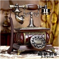 Điện thoại để bàn tân cổ điển LẮP SIM DI ĐỘNG có màn hình hiển thị và cài đặt DT16, Điện thoài bàn lắp sim di động