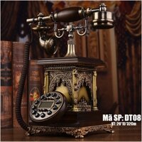 Điện thoại để bàn tân cổ điển LẮP SIM DI ĐỘNG phím bấm DT08 - Điện thoại giả cổ lắp sim di động sử dụng nghe gọi to rõ