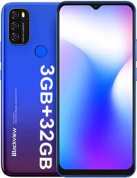 Điện thoại di động Blackview Unlocked A70 (2022) 3GB+32GB/SD 128GB- Mở khóa bằng khuôn mặt, màn hình FHD+ lớn, pin siêu khủng 5380mAh.