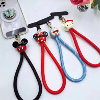 Điện Thoại Di Động Dây Đeo Cổ Tay Ngắn Minnie Mickey Bện Mạnh Mẽ Đáng Tin Cậy Ốp Điện Thoại Di Động Đa Năng Kẹp Nam Nữ