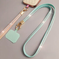 Điện Thoại Di Động Dây Treo Cổ Dây Đeo Cao Cấp Nữ Phiên Bản Rộng Dây Da Kim Cương Giả Phong Cách Dài Dây Treo Vỏ Điện Thoại Đồ Trang Trí Vỏ Điện Thoại