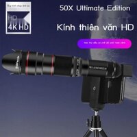 ◊♧△Điện thoại di động ống kính tele zoom 50X Camera 4K HD bên ngoài giám sát chụp từ xa kính thiên văn bên ngoài