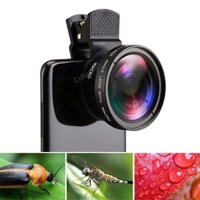 Điện Thoại Di Động Ống Kính Máy Ảnh 37MM 0.45X 49UV Ống Kính Góc Siêu Rộng Macro Telephoto Fisheye Đen Đa Năng Kẹp Cho Smart Ph