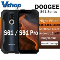 Điện thoại Doogee S61 Pro chống nước, chống va đập, camera 20MP quay đêm, NFC 6GB 64GB/128GB Android 12