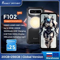 Điện thoại FOSSIBOT F102 chống nước, pin khủng 16500mAh, camera 108MP, sạc nhanh 33W - 20GB+256GB, Android 13,6.58 FHD