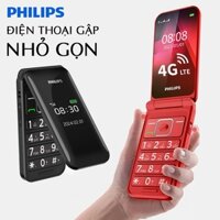 Điện thoại gập PHILIPS 4G XENIUM nhỏ gọn KHÔNG CAMERA, công nghệ pin siêu lâu, dễ dùng dành cho học sinh & người già