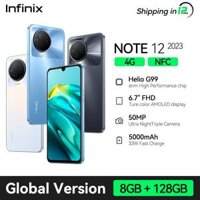 Điện thoại Infinix Note 12 2023 4G NFC Helio G99 8GB 128GB, màn hình AMOLED FHD+ 6.7’’, camera 50MP, pin 5000mAh, sạc nhanh 33W