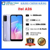 Điện thoại Itel A26 2G32g - Hàng Chính Hãng - Tím