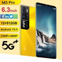 Điện thoại M3 Pro điện thoại di động (12GB+512GB) sim kép 5G sạc nhanh trò chơi điện thoại cũ android cảm ứng giá rẻ