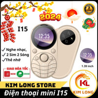 Điện thoại mini I15 - Điện thoại 2 sim 2 sóng, thiết kế mặt tròn nhỏ gọn, màu sắc sang trọng bắt mắt có khay lắp thẻ nhớ