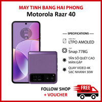 Điện thoại Motorola Razr 40 RAM 8/128GB Chip Snapdragon 7 Gen 1 màn Full HD+ 144Hz pin 4200 mAh