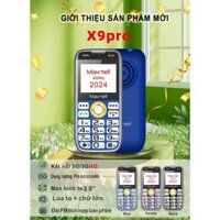 Điện thoại người già MAXTELL X9 Pro 2 sim [4G] chữ to, bàn phím to, loa to, pin trâu 8050mAh, đài FM, đèn pin siêu sáng