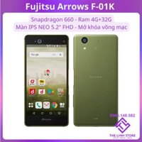 Điện thoại Nhật Fujitsu Arrows F01K có quét võng mạc - Snapdragon 660 ram 4G 32G