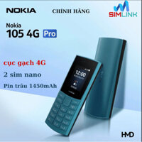 Điện thoại Nokia 105 4G Pro (2023) - Màn hình IPS LCD 1.77''-Pin 1450mAh - Điện thoại cục gạch sóng 4G - Hàng chính Hãng