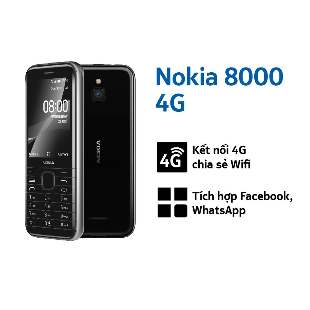 Điện thoại Nokia 8000 4G - 2.8 inch