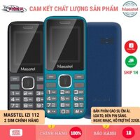 điện thoại nokia Điện Thoại Masstel iZi 112 - 2 SIM 2 Sóng, Bàn Phím Cao Su, Nghe Nhạc, Siêu Rẻ [CHÍNH HÃNG]