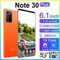 Điện thoại Note30 Puls di động 12GB + 512GB  Android COD mới nguyên bản màn hình lớn Video hỗ trợ trò chơi 5G Máy ảnh HD