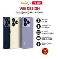 Điện Thoại Nubia V60 Design | 16(6+10)GB/256GB | 6.6'' HD+ | Octa Core 1.6GHZ | 5000mAh 22.5W