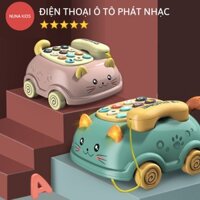 Điện thoại ô tô đồ chơi NUNAKIDS có nhạc và đèn cho bé cao cấp đồ chơi phát nhạc thông minh cho bé từ 1 - 3 tuổi