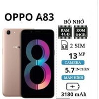 Điện thoại Oppo A83 Ram 6-128GB chơi game nhẹ, học online, lướt wed ổn định tặng kèm sạc, bảo hành 12 tháng