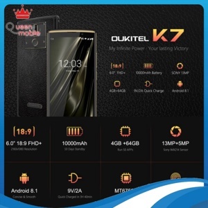 Điện thoại Oukitel K7 Pro - 4GB RAM, 64GB, 6 inch