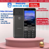 Điện thoại Philips Xenium E590 Nga, 2 sim, pin siêu khủng chờ 2 tháng, ghi âm và chống nghe lén 2 chieu