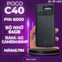 Điện thoại Poco C40 pin 6000MAh điện thoại chính hãng, điện thoại giá rẻ bảo hành 6 tháng.