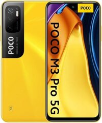 Điện thoại Poco M3 PRO 5G + 4G Volte Toàn cầu Mở khóa GSM 6.5 Ba camera Octa Core 48MP (Không hỗ trợ Verizon/Boost/CDMA) (Màu Vàng, 128GB+6GB)