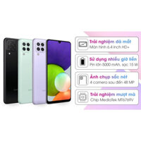 Điện thoại Samsung Galaxy A22 2sim ram 6G/128G Chính hãng, Cấu hình cao, VÂN TAY OK