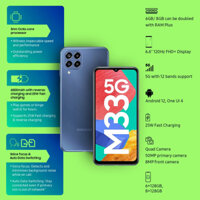 Điện Thoại Samsung Galaxy M33 5G-6GB/128GB - Cấu Hình Cao - Bảo Hành 1 đổi 1 Toàn Quốc