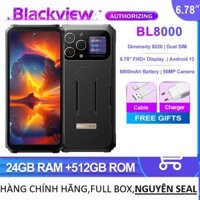 Điện thoại siêu bền Blackview BL8000 5G (Màn hình 6,78 '' FHD +, Camera 50MP,NFC,CPU MediaTek Dimension 7050 (6nm) Octa-Core ,pin 8800mAh,CHỐNG NƯỚC,CHỐNG SỐC)