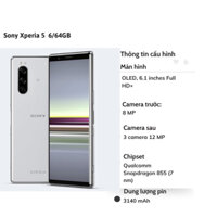 Điện thoại Sony Xperia 5 (Sony X5) màn OLED 6.1 inch - Cấu hình khỏe ChipSnapdragon 855 ram 6G 64G